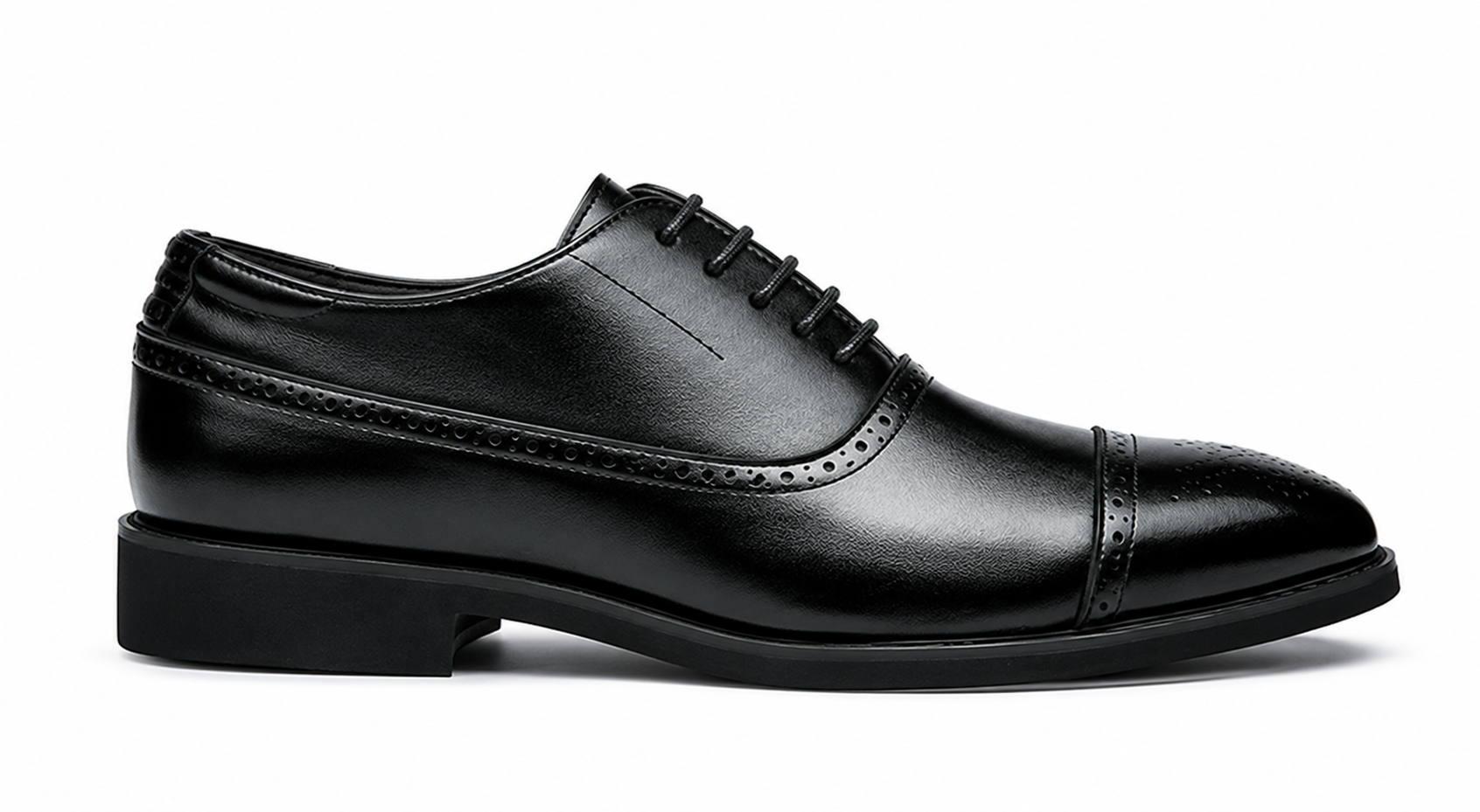 Heren Slim Fit Schoen – Klassiek Ontwerp met Vetersluiting voor Formele Gelegenheden