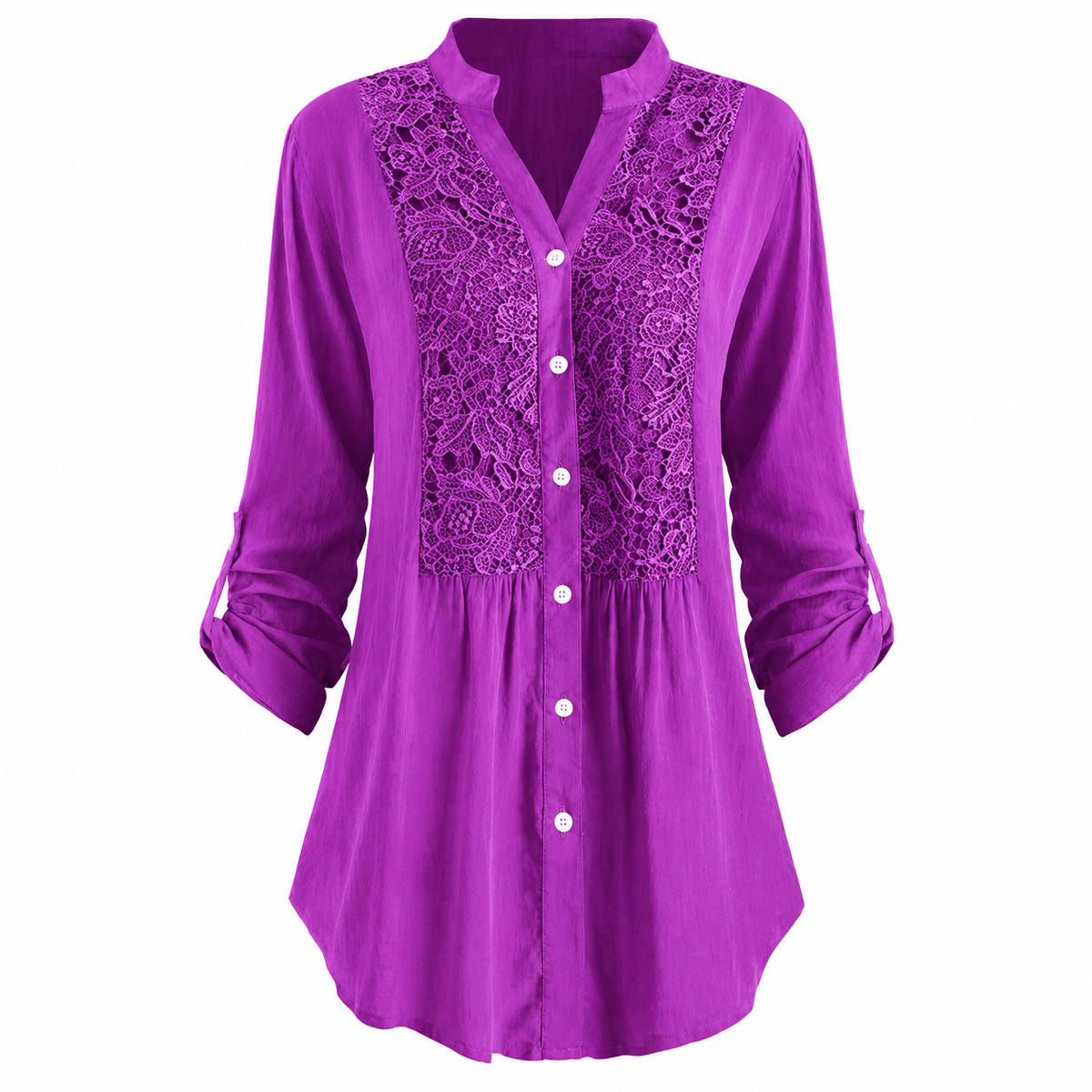 Dames Getailleerde Blouse – Met Kantdetail, Geschikt voor Werk en Dagelijks Gebruik