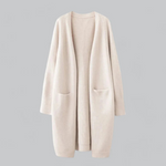 Dames lange losvallende gebreide cardigan met open voorkant – casual voor herfst en winter