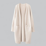 Dames lange losvallende gebreide cardigan met open voorkant – casual voor herfst en winter
