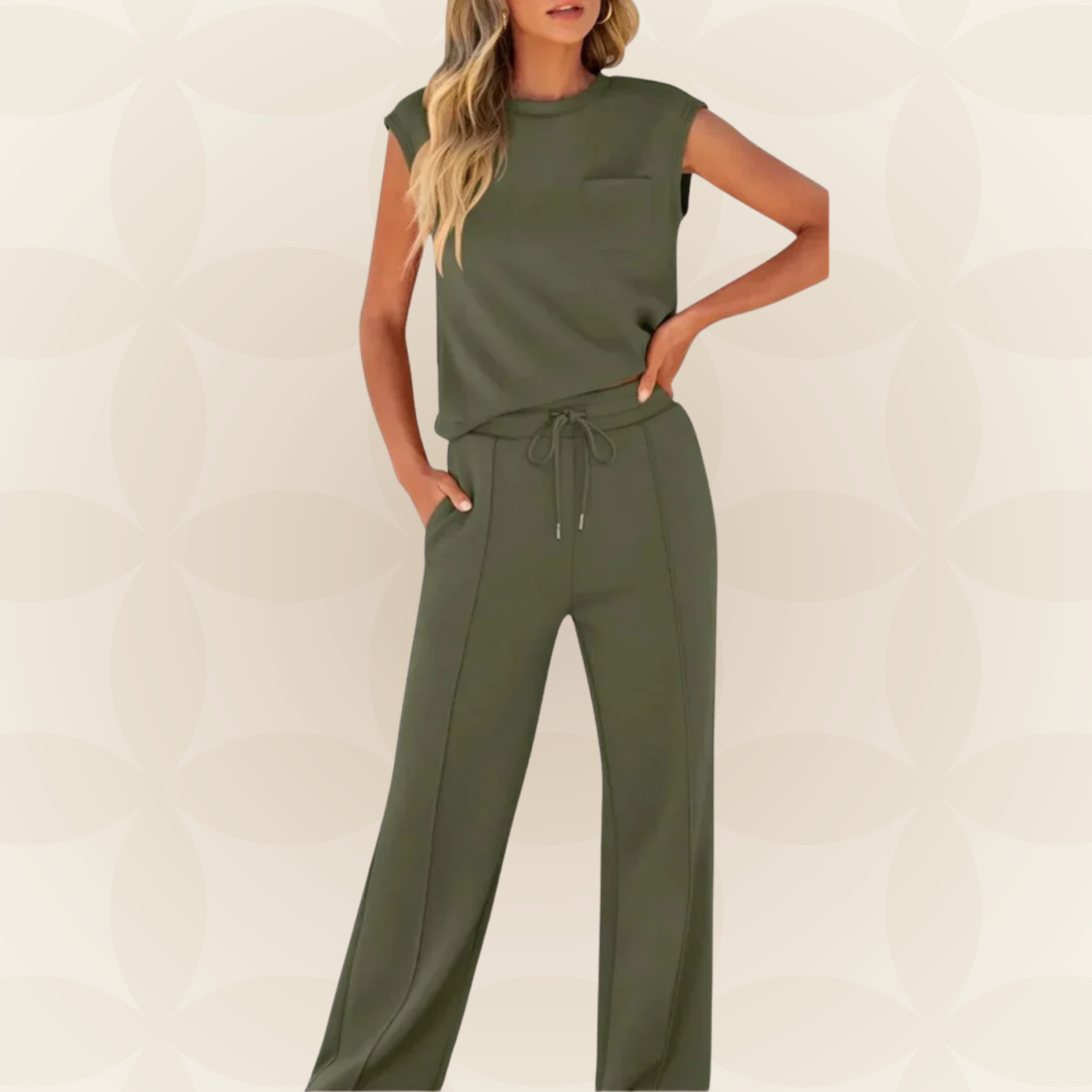 Dames Casual Set – Geschikt voor Zomer, Met Korte Mouwen en Elastische Taille