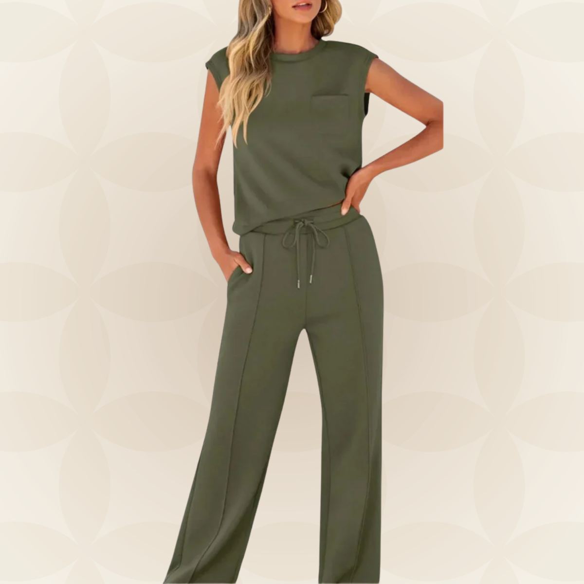 Dames Casual Set – Geschikt voor Zomer, Met Korte Mouwen en Elastische Taille