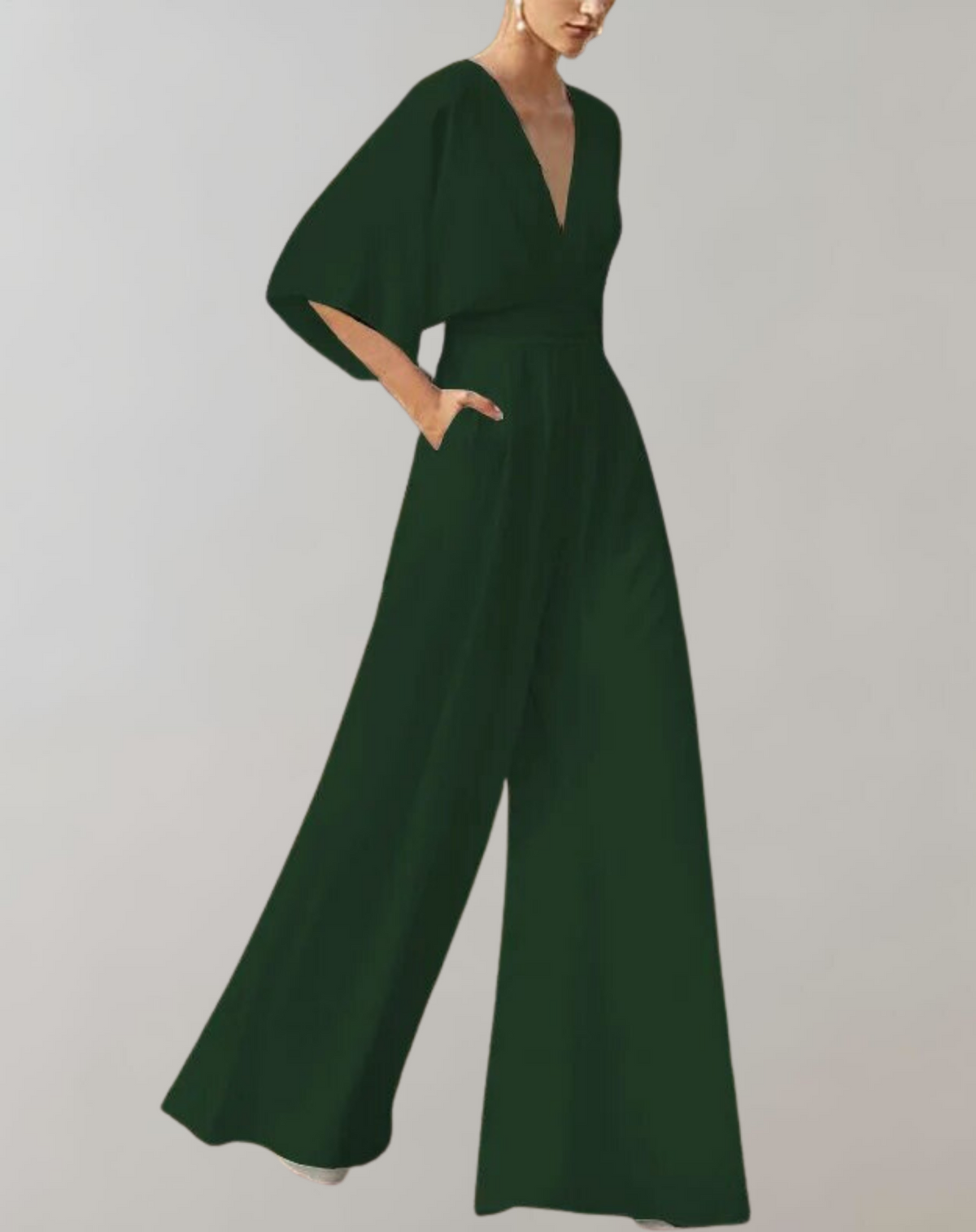 Dames Getailleerde Jumpsuit – Geschikt voor Feest en Avondkleding, Met Wijde Pijpen