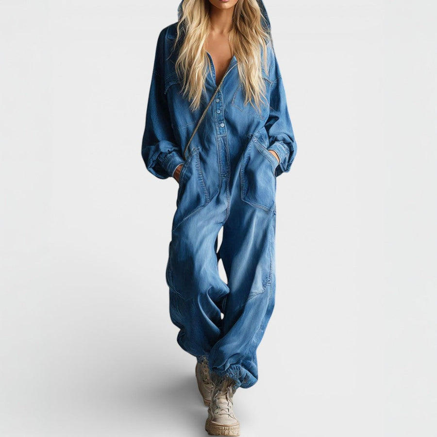Dames Slim Fit Jumpsuit – Casual voor Dagelijks Gebruik, Met Rits en Elastische Taille