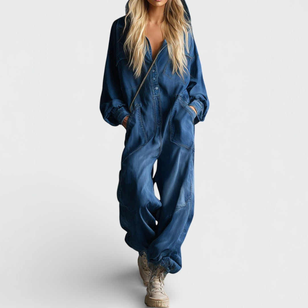 Dames Slim Fit Jumpsuit – Casual voor Dagelijks Gebruik, Met Rits en Elastische Taille
