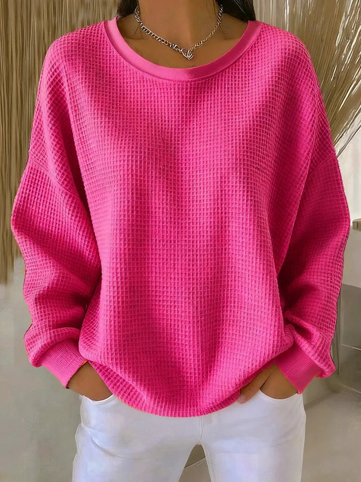 Adriënne | Oversized wafelgebreide trui voor vrouwen