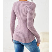 Dames V-hals Top – Zachte Stof, Lange Mouwen, Casual Blouse voor Dagelijks Gebruik