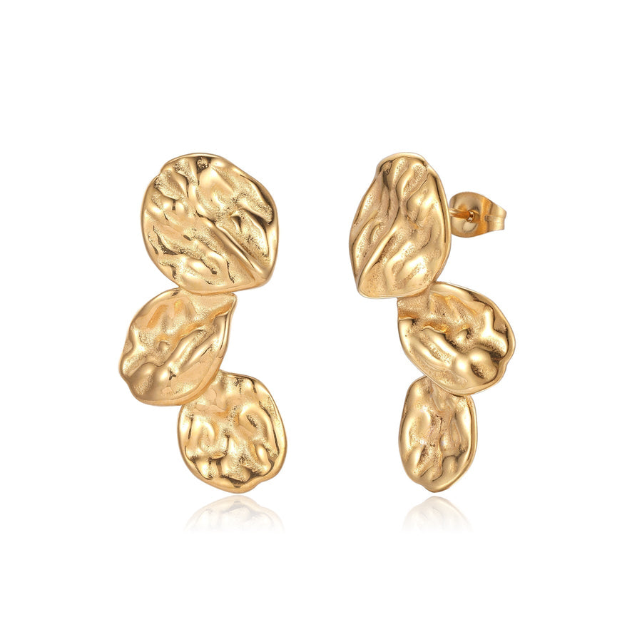 DILA - Gouden oorbellen voor dames met sculpturale vorm en elegante statement-look