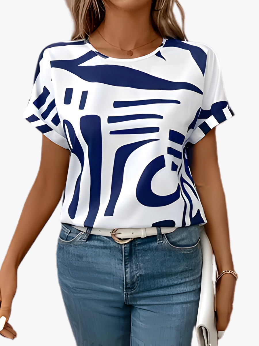 Daphne | Abstract bedrukt t-shirt voor dames