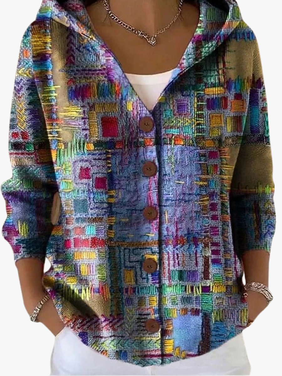 Nova-luna | Patchwork hooded vest voor vrouwen