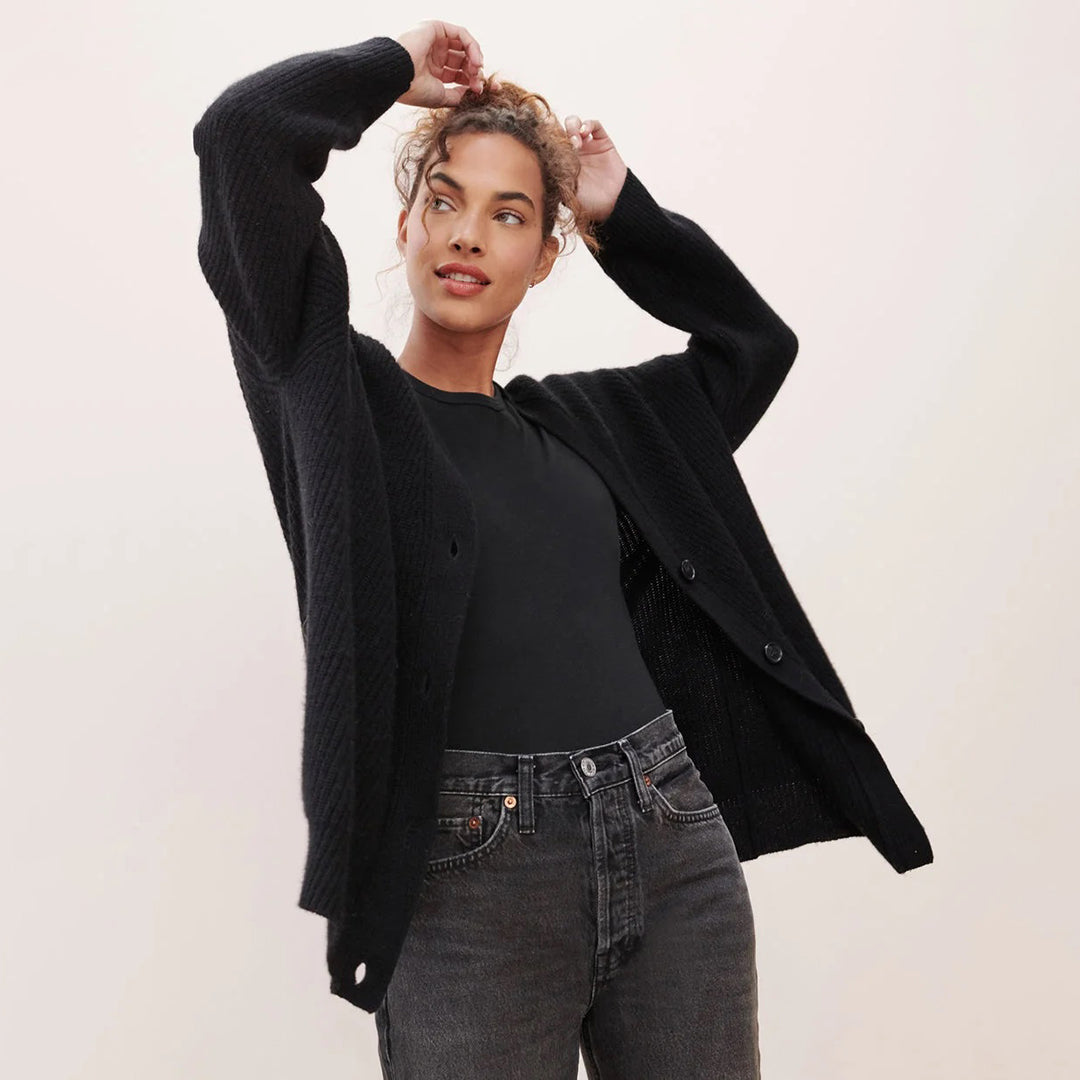 Gina Dames Vest | Zachte Wolmix , Oversized Zwart Vest Dames