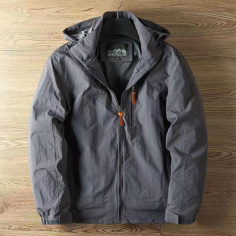 Heren Windjack met Capuchon - Lichtgewicht Zomerjas Full-Zip