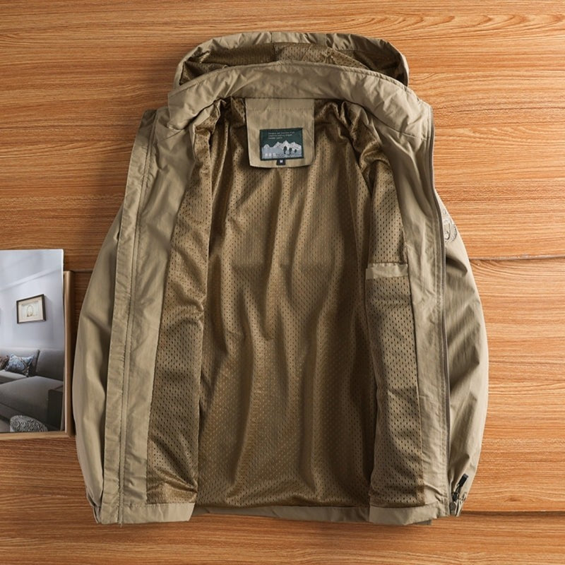 Heren Windjack met Capuchon - Lichtgewicht Zomerjas Full-Zip
