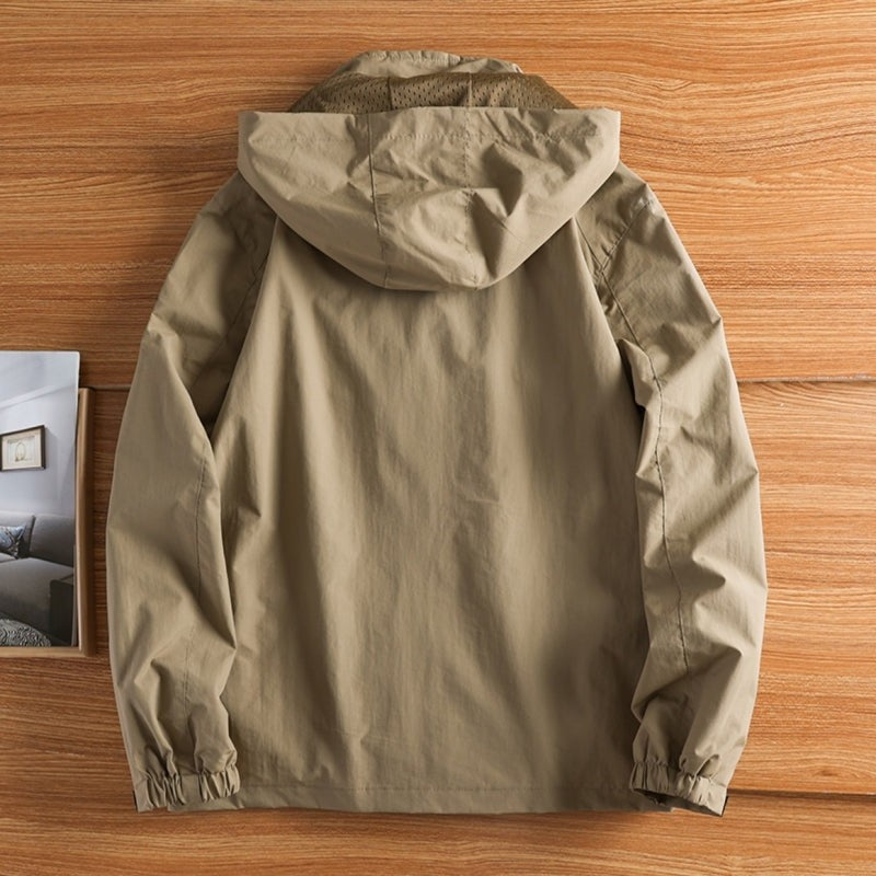 Heren Windjack met Capuchon - Lichtgewicht Zomerjas Full-Zip