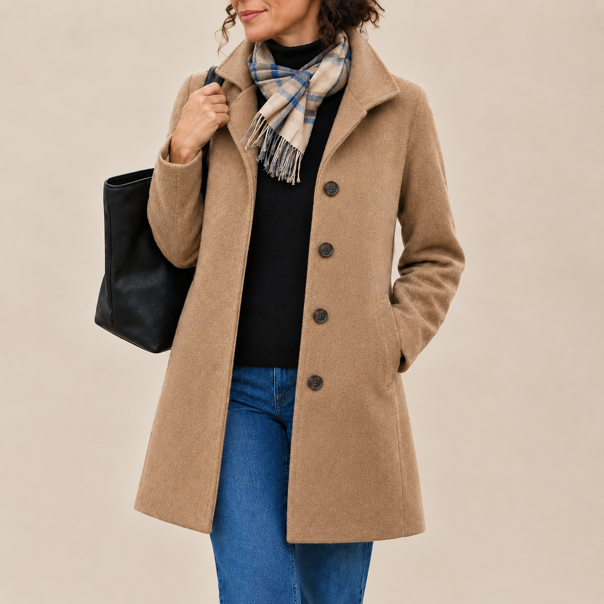 Betty - gewatteerd lange winterjas