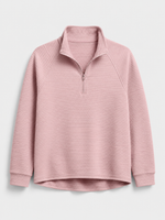 Dames Trui met Korte Rits - Geribbelde Ottoman Pullover