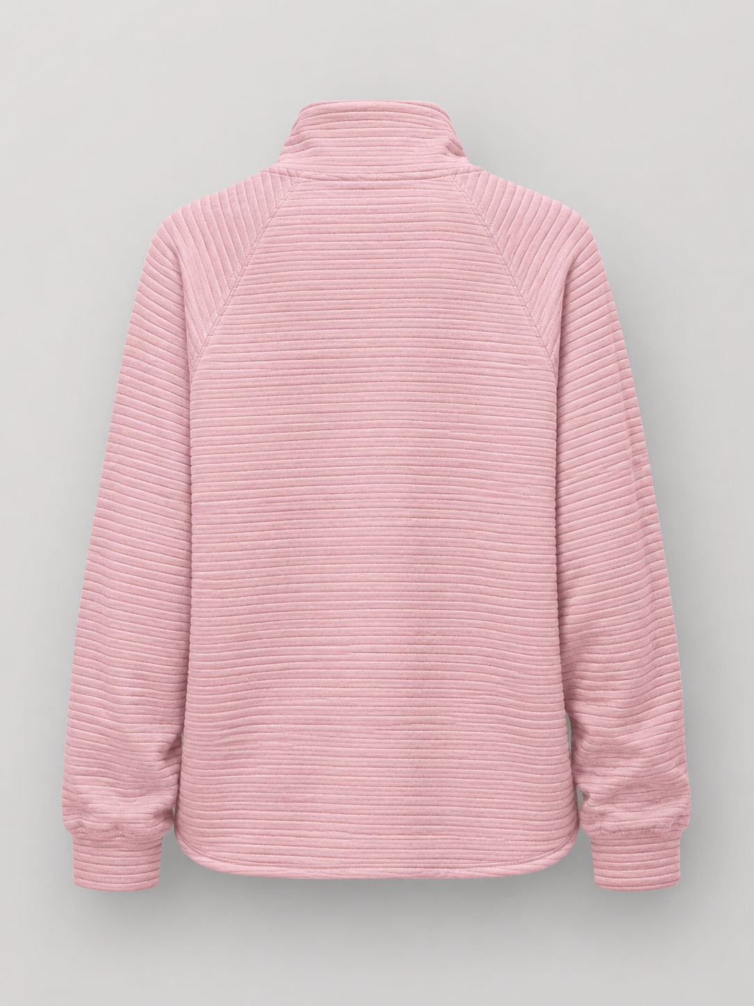 Dames Trui met Korte Rits - Geribbelde Ottoman Pullover