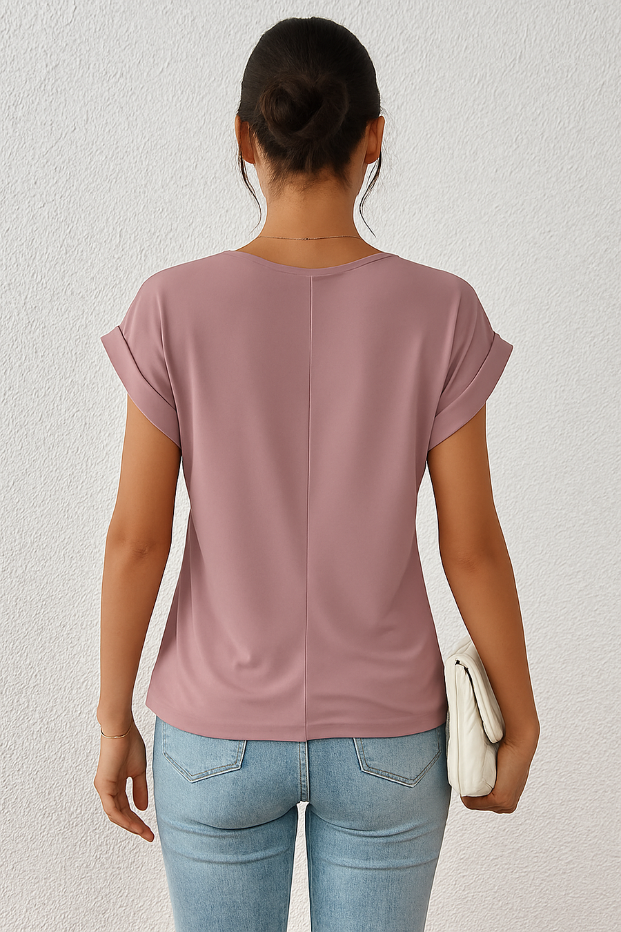 Dames Slim Fit T-shirt – Casual met V-hals voor Dagelijks Gebruik