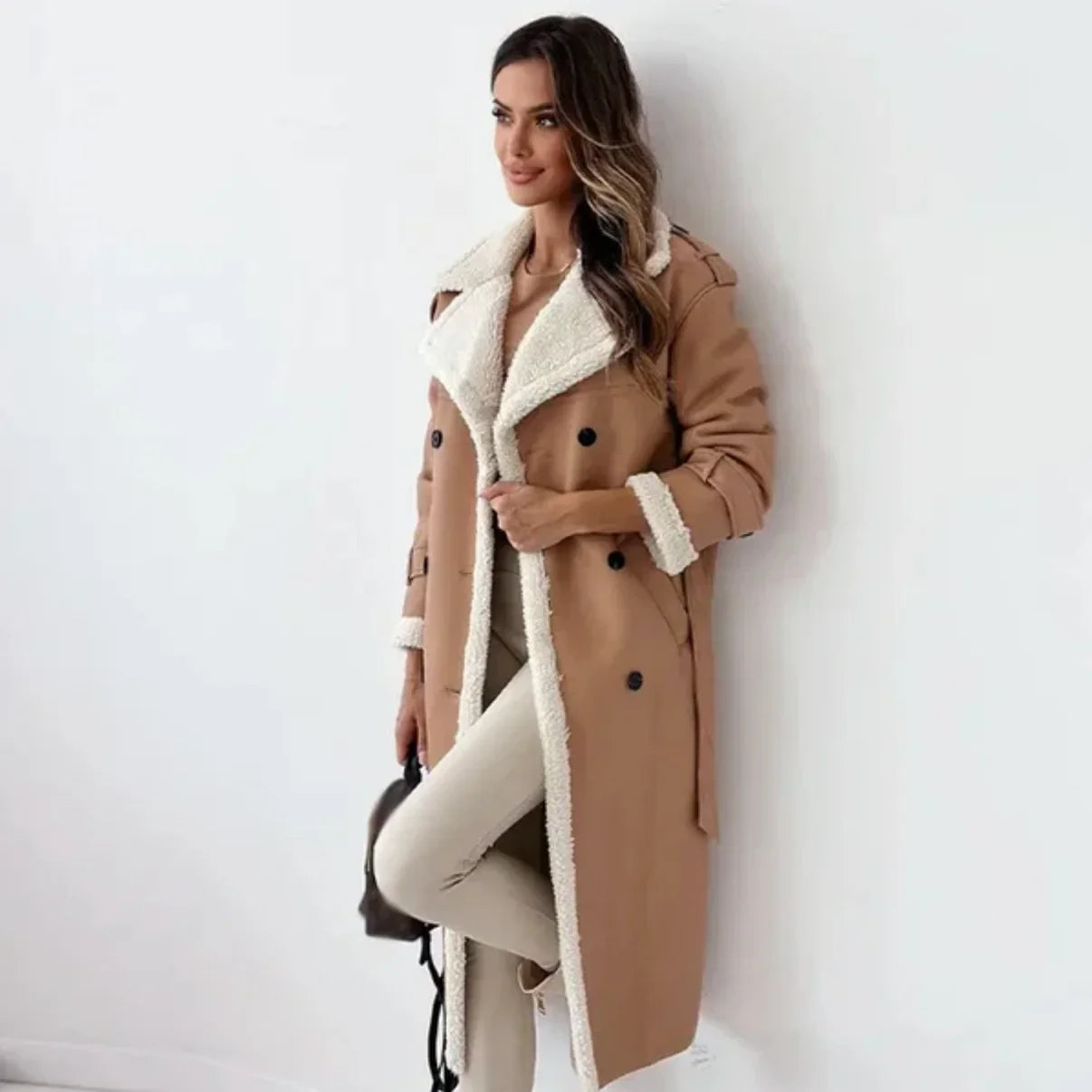 Elegante Winterjas | Dames jas van kasjmiermix met reverskraag en warme voering