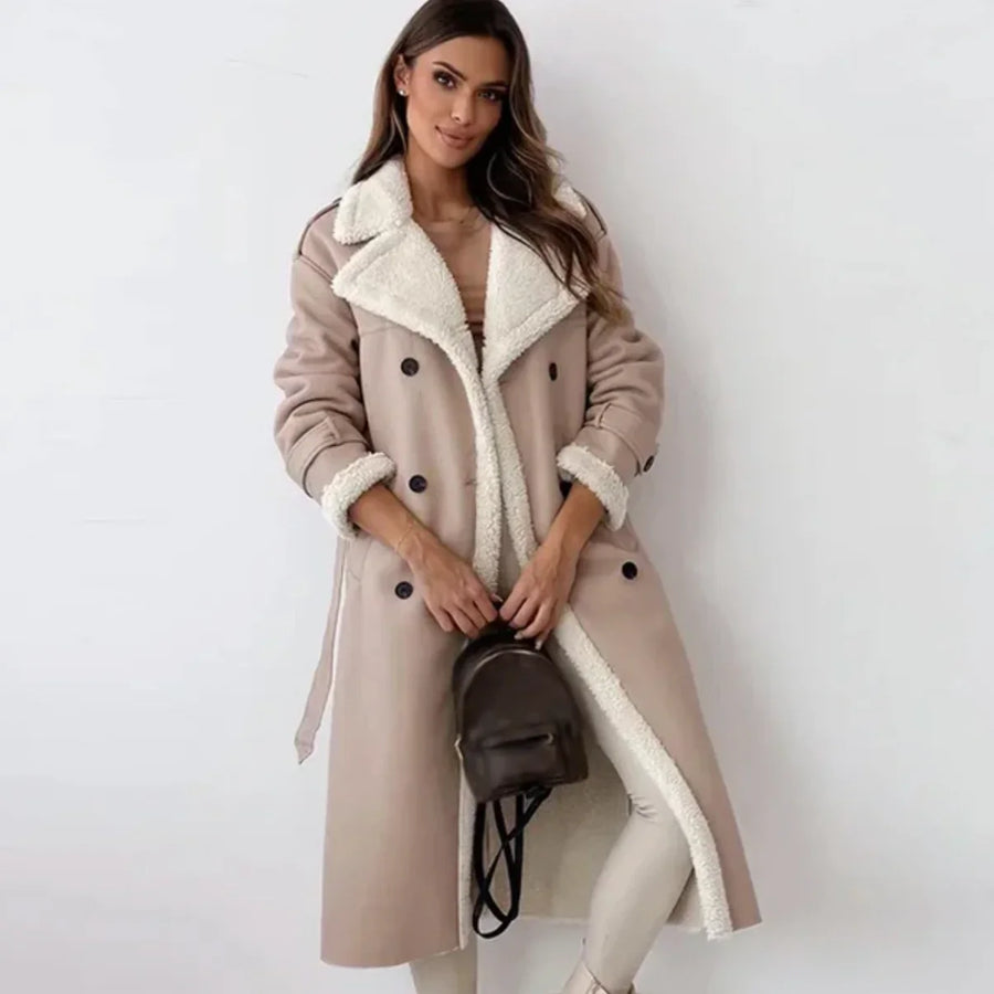 Elegante Winterjas | Dames jas van kasjmiermix met reverskraag en warme voering