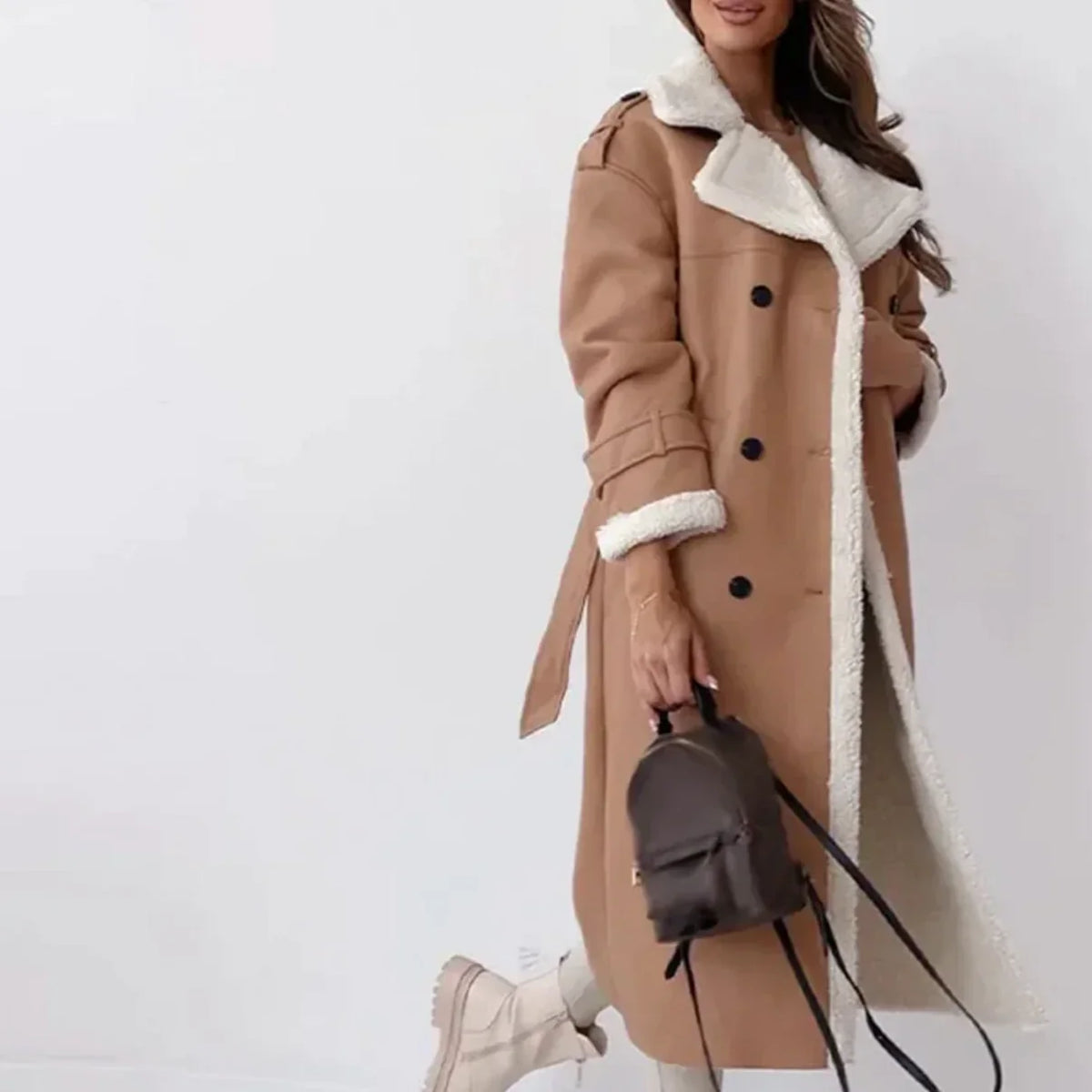 Elegante Winterjas | Dames jas van kasjmiermix met reverskraag en warme voering