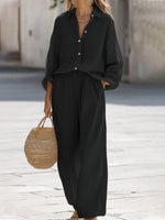 Dames Oversized Set – Met Lange Mouwen en Wijde Broek, Geschikt voor Lente en Zomer