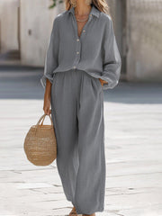Dames Oversized Set – Met Lange Mouwen en Wijde Broek, Geschikt voor Lente en Zomer