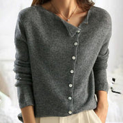 Dames Gebreide Cardigan met Knopen – Comfortabele Pasvorm, Effen