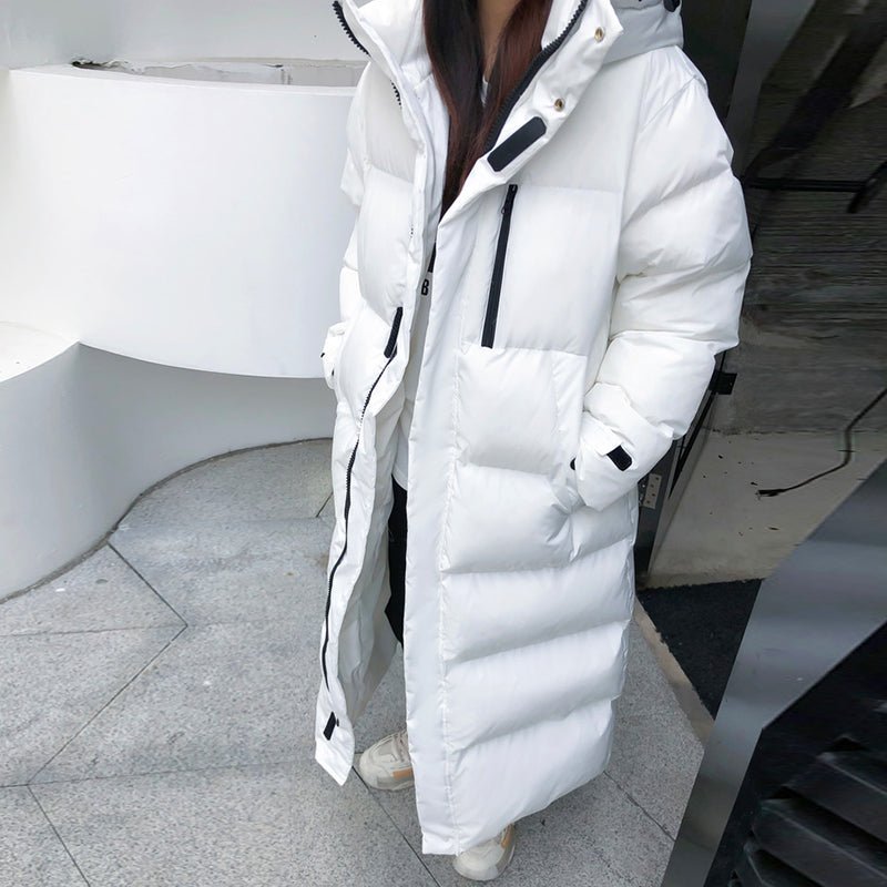 Dames Lange Winterdichte Puffer Parka Winterjas