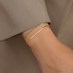 Bertha | Gouden dames dubbele armband – verfijnd ontwerp met slangenketting en glanzende afwerking