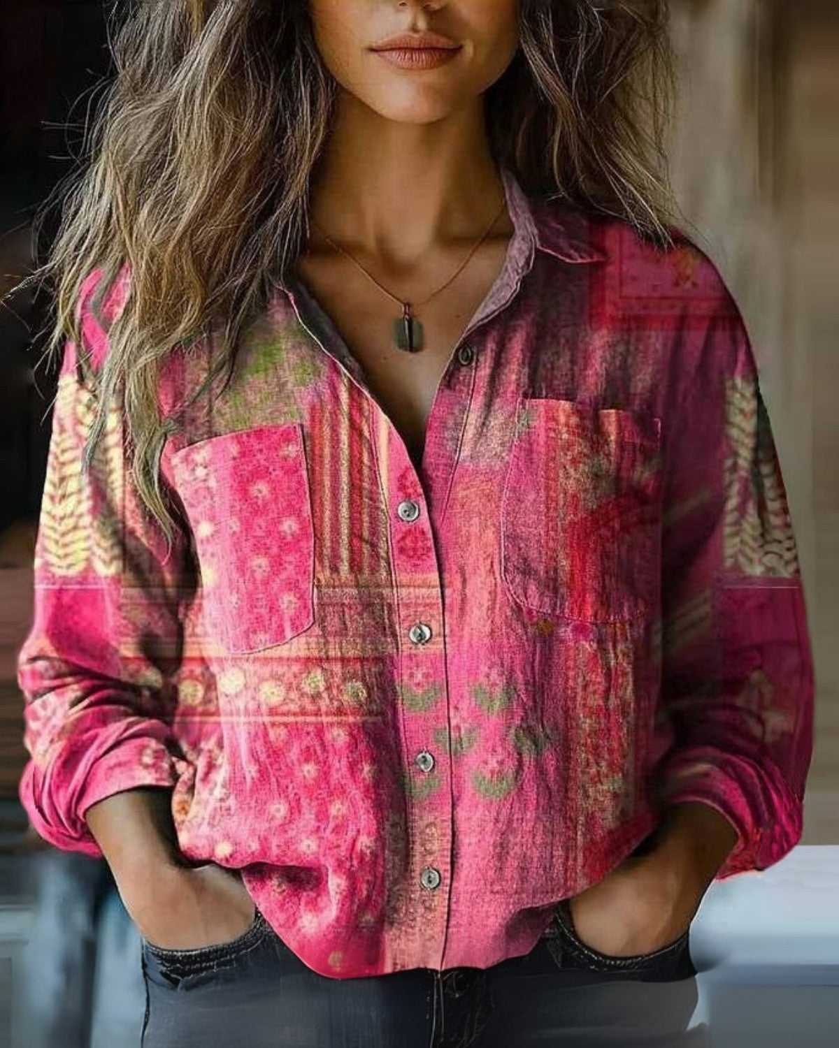 Dames Getailleerde Blouse – Met Lange Mouwen, Geschikt voor Werk en Dagelijks Gebruik