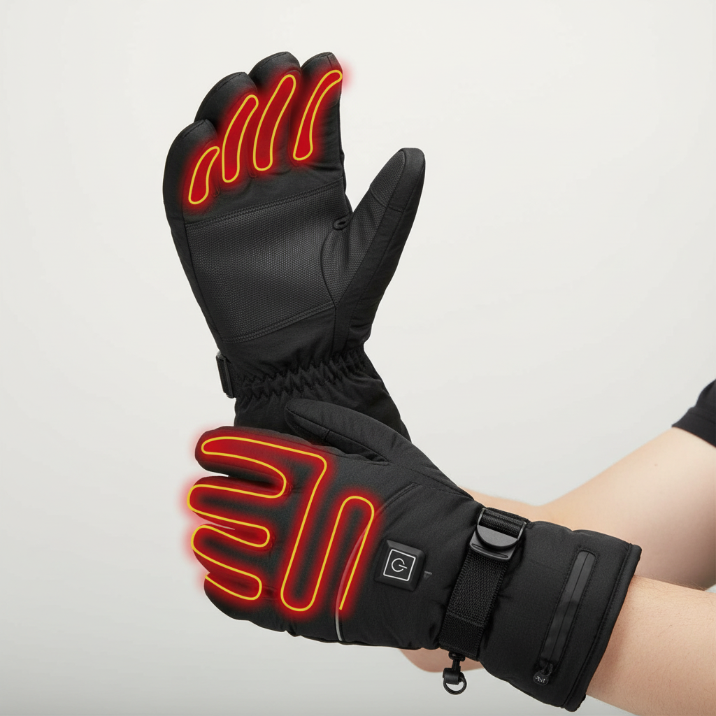 Dames Waterdichte Elektrisch Verwarmde Handschoenen – Zwart, Perfect voor Koude Weersomstandigheden en Buitenactiviteiten