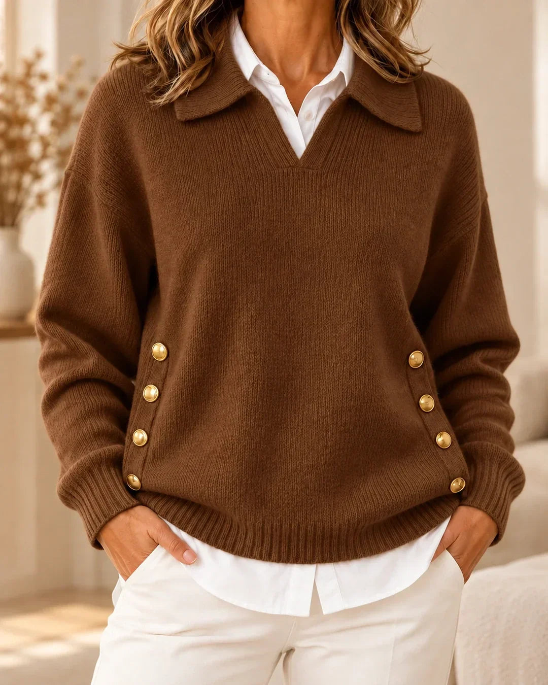 Doreen - Luxe Zachte Sweater Met Polokraag