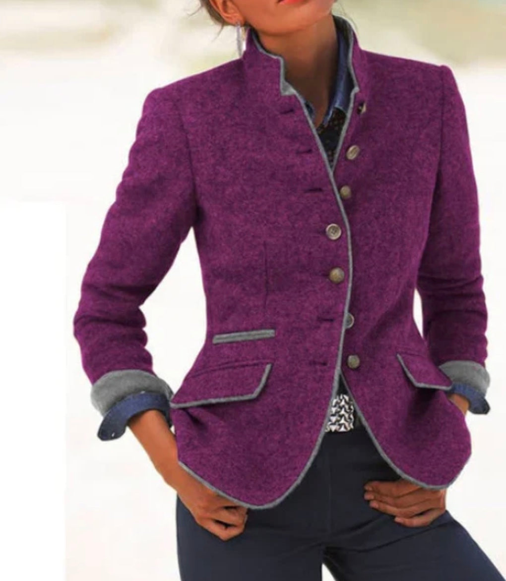 Kim Chique Dames Blazer | Comfortabele Pasvorm, Knoopsluiting, Beige