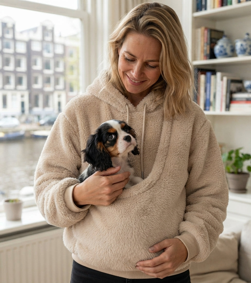 Demi - Kangoeroe-hoodie voor huisdieren met ingebouwde buidel voor katten en honden