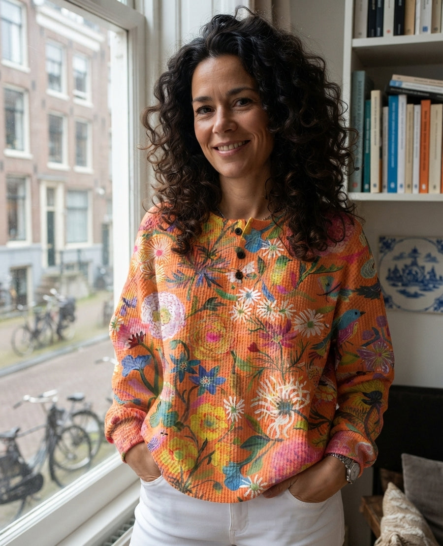 Freja | Trui met kleurrijk bloemenpatroon
