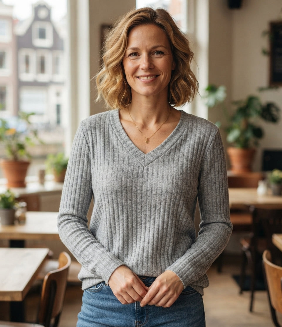 Amanda | V-Hals Lichtgewicht Tuniek Trui