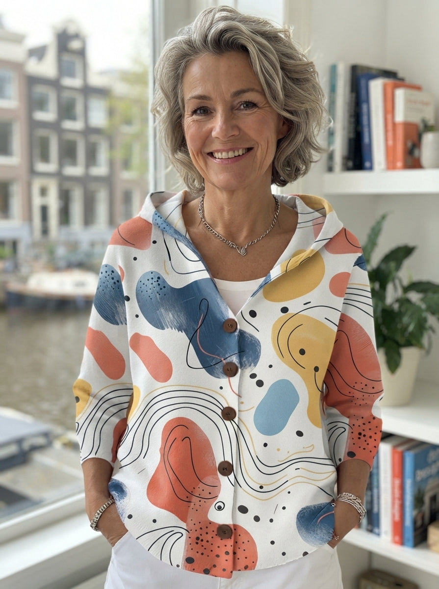 Nova-luna | Patchwork hooded vest voor vrouwen