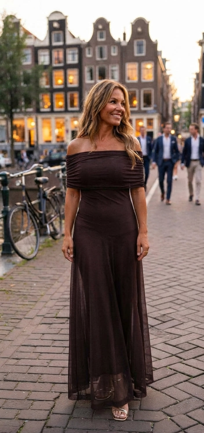 Esmee - Elegante Maxi-jurk met rits en zonder mouwen