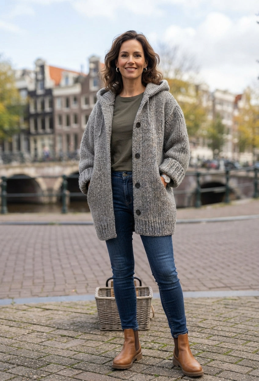 Carla - Dames Vest Oversized met Capuchon en Zakken