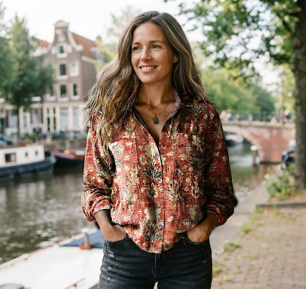 Dames Fitted Blouse – Knopen, Geschikt voor Dagelijks Gebruik