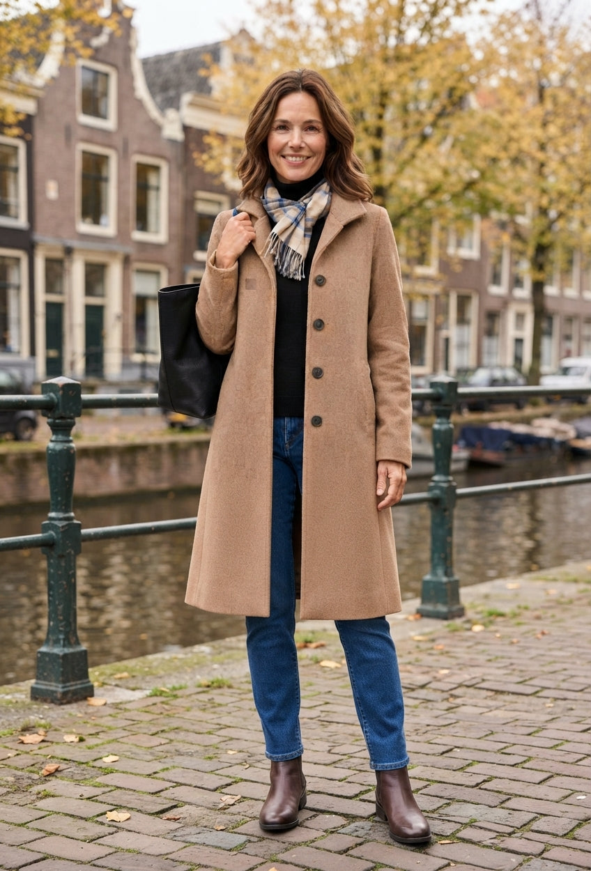 Betty - gewatteerd lange winterjas