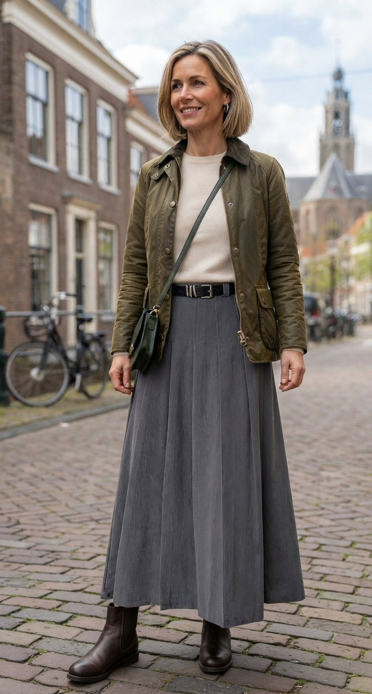 Larissa - Geplooide midi rok voor dames