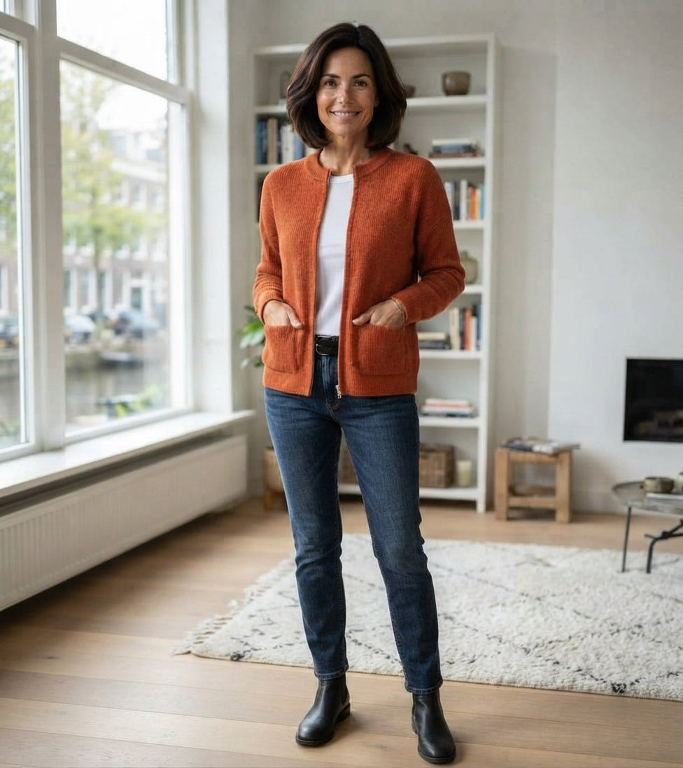 Manja - Open vest met ribbelstructuur voor vrouwen