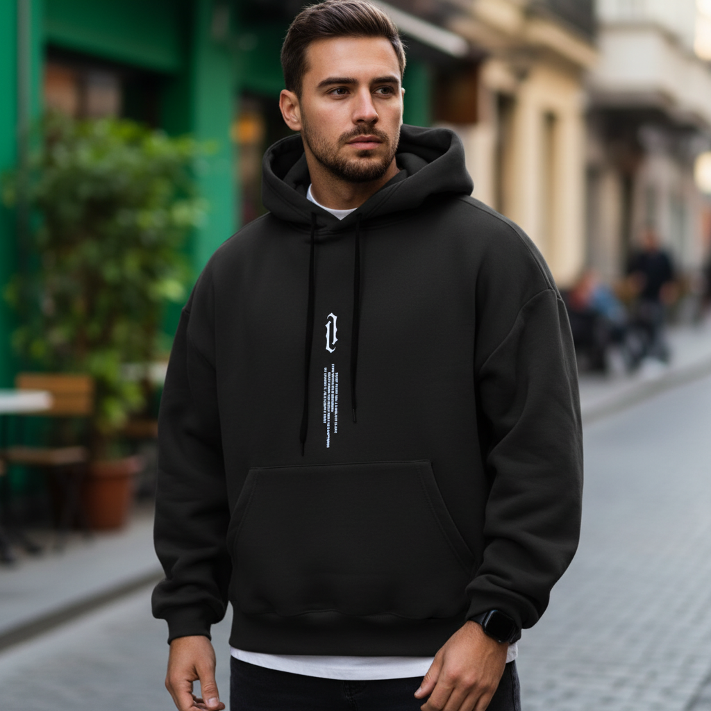 Heren Hoodie Basic met Capuchon en Trekkoord – Regular Fit Sweater