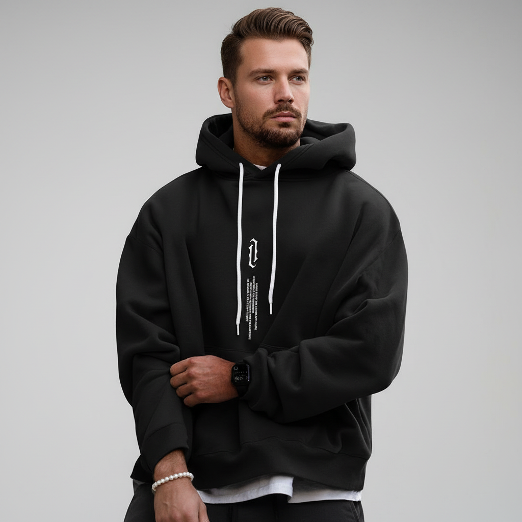 Heren Hoodie Basic met Capuchon en Trekkoord – Regular Fit Sweater