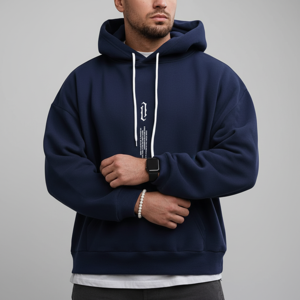 Heren Hoodie Basic met Capuchon en Trekkoord – Regular Fit Sweater