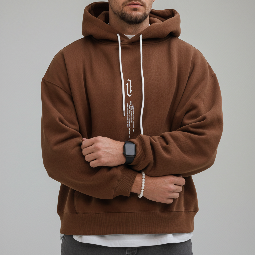 Heren Hoodie Basic met Capuchon en Trekkoord – Regular Fit Sweater