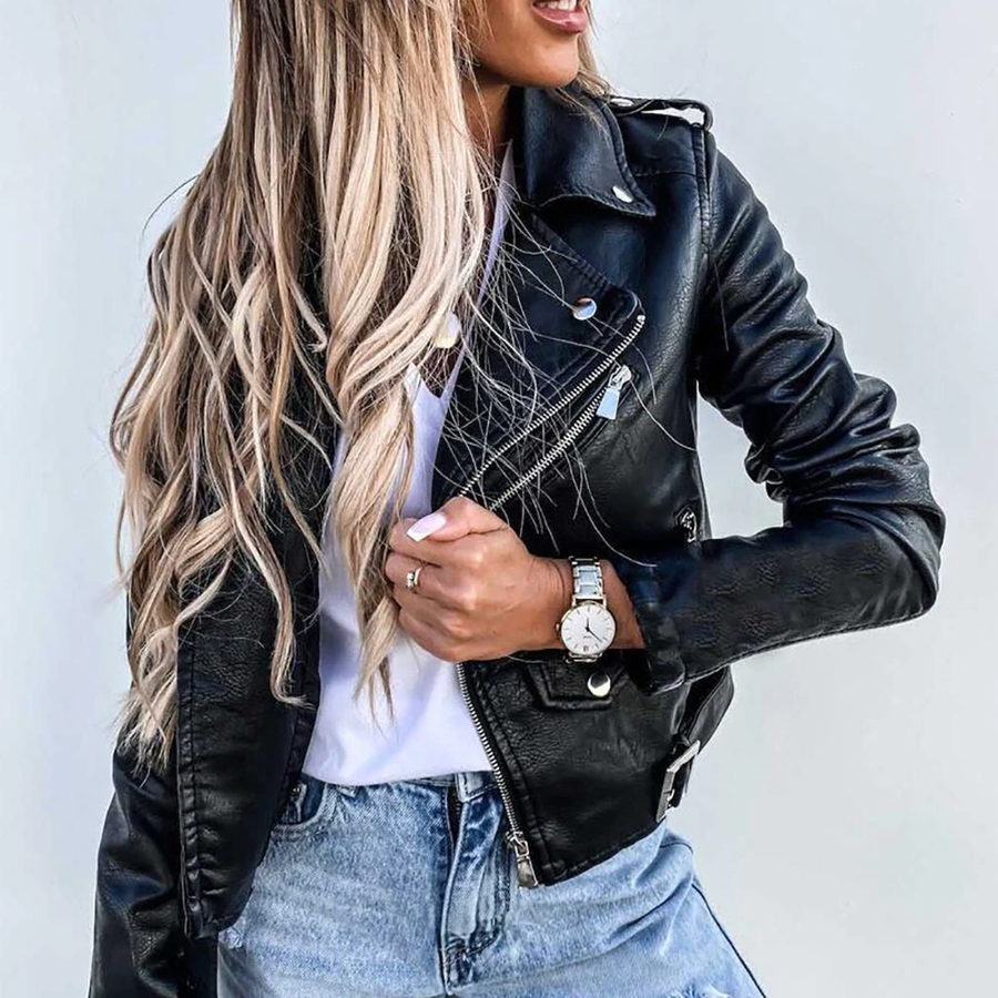 Dames Slim Fit Jas – Met Rits, Geschikt voor Lente en Herfst