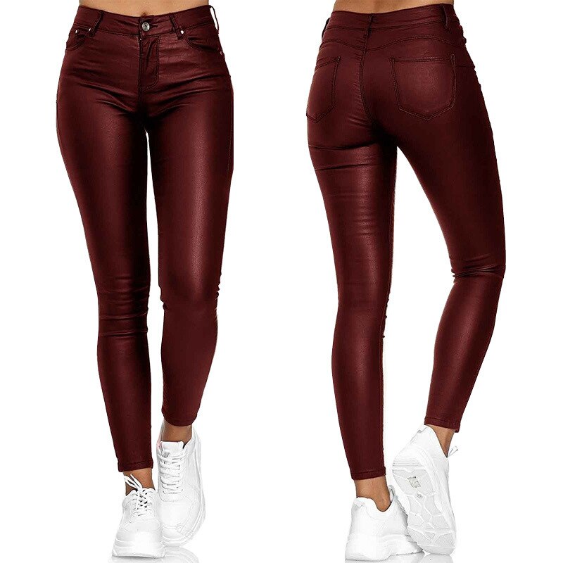 Jeltje | Dames Lederbroek – High-Waist Stretch met figuurvormende pasvorm